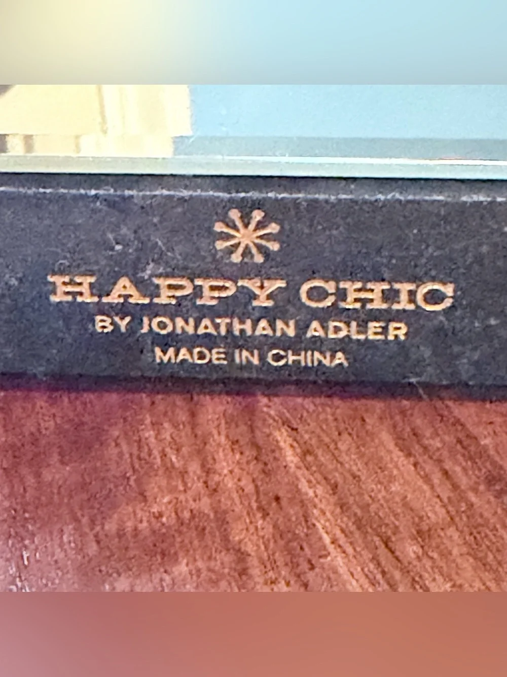Jonathan Adler Happy Chic Beveled Glass Coasters with Glass Holder